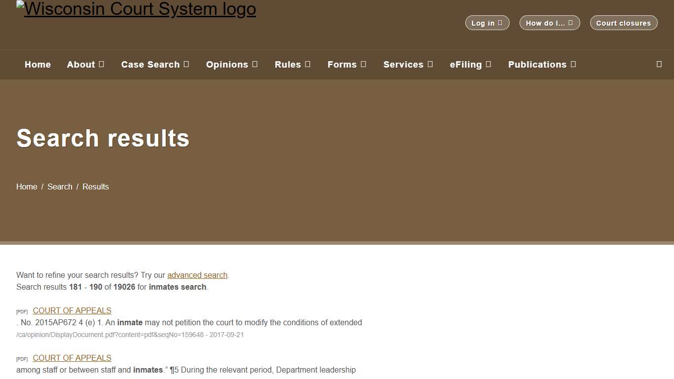 Wisconsin Court System - Search